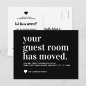 Classic Black Guest Room Moved koninklijke verplaa Aankondigingskaart (Voorkant / Achterkant)