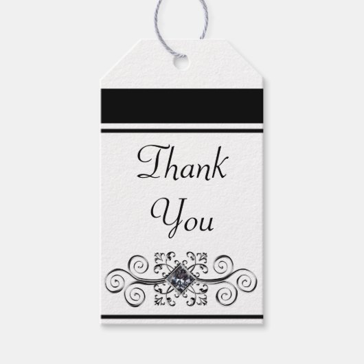 Classic Black "Hartelijk dank" CadeauLabels (Voorkant)