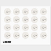 Classic Black Ivory Calligraphy Wedding Ronde Sticker (Vel)