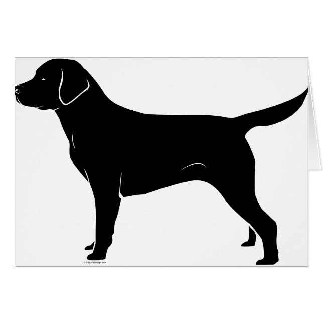 Classic Black Labrador Retriever Silhouette (Voorkant Horizontaal)