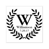 Classic Black Laurel WreatFamily Name Initiaal Zelfinktende Stempel (Design)