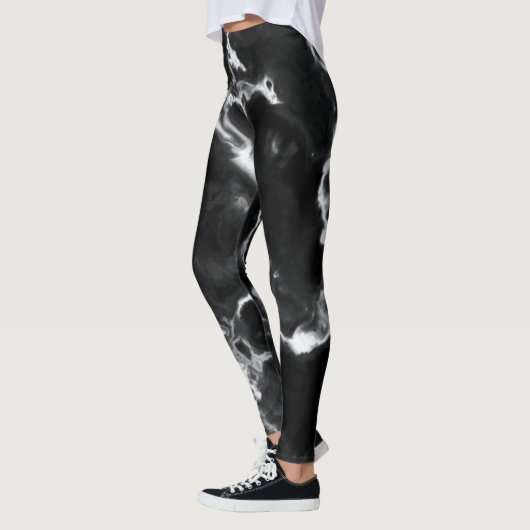 Classic Black Marble grijs, aangepast dij Leggings (Links)