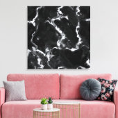 Classic Black Marble grijs wit personaliseert dij Canvas Afdruk (Insitu (Woonkamer))