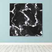 Classic Black Marble grijs wit personaliseert dij Canvas Afdruk (Insitu (Houten vloer))