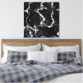 Classic Black Marble grijs wit personaliseert dij Canvas Afdruk (Insitu (Slaapkamer))
