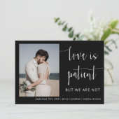 Classic Black Modern Minimal Photo Elopement Kaart (Staand voorkant)