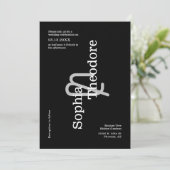 Classic Black Modern Minimal Wedding QR Code Foto Kaart (Staand voorkant)