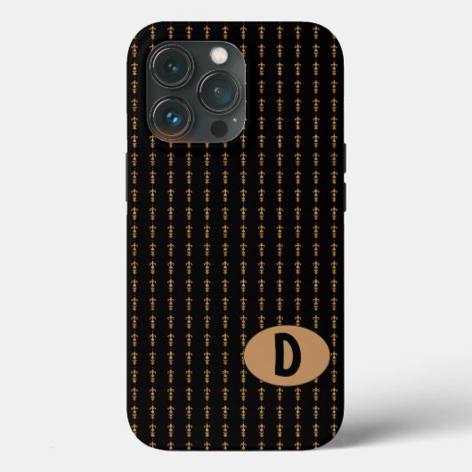 Classic Black Monogram Case-Mate iPhone Case (Achterkant)