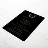 Classic Black Monogram + Laurel WreatAfstuderen Folie Uitnodiging (Gedraaid)