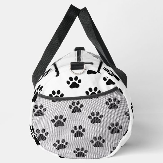 Classic Black Paw Print White Monogram Personalize Plunjezak (Rechts)