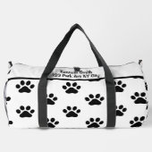 Classic Black Paw Print White Monogram Personalize Plunjezak