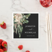 Classic Black Peonies Wedding Servet (Insitu)