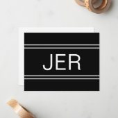 Classic Black, persoonlijk Initiaal voor monogramn Notitiekaartje (Voorkant / Achterkant in situ)