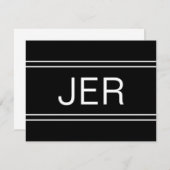 Classic Black, persoonlijk Initiaal voor monogramn Notitiekaartje (Voorkant / Achterkant)