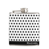 Classic Black Polkadot Pattern Heupfles (Voorkant)