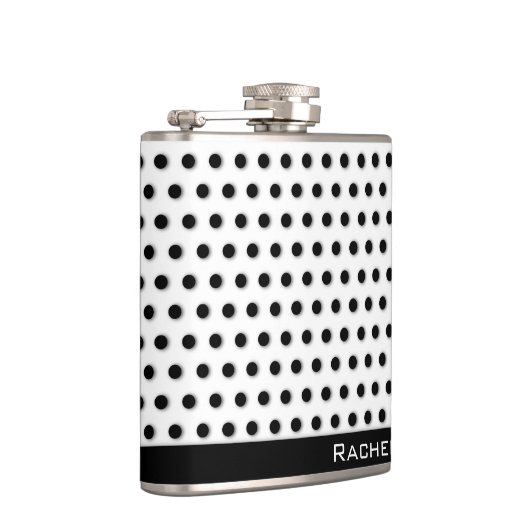 Classic Black Polkadot Pattern Heupfles (Rechts)
