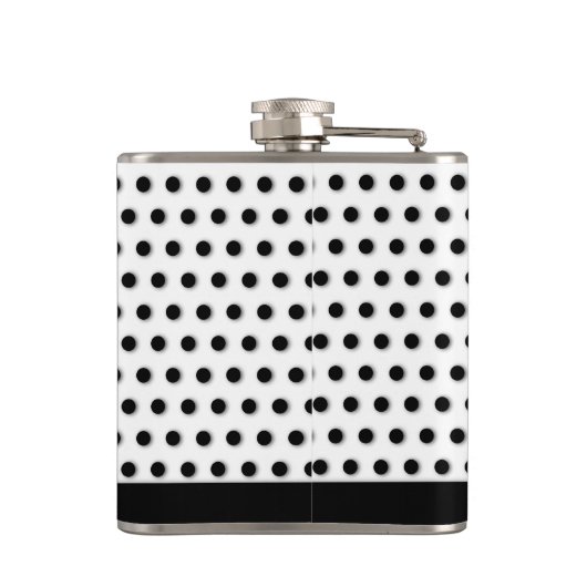 Classic Black Polkadot Pattern Heupfles (Achterkant)