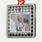 Classic Black Pset Personalized Cat mam Foto Metalen Ornament (Links)