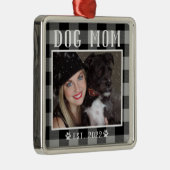 Classic Black Pset Personalized Dog Ma Foto Metalen Ornament (Rechts)