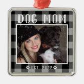 Classic Black Pset Personalized Dog Ma Foto Metalen Ornament (Voorkant)