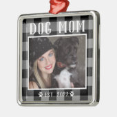 Classic Black Pset Personalized Dog Ma Foto Metalen Ornament (Links)