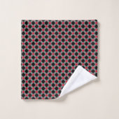 CLASSIC BLACK RED TARTAN BATHROOM TOWEL SET BAD HANDDOEK (Wasdoekje)