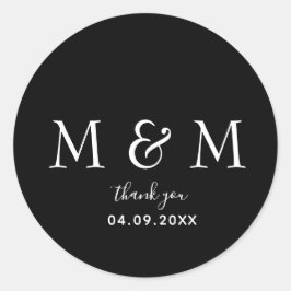 Classic Black Round Sticker