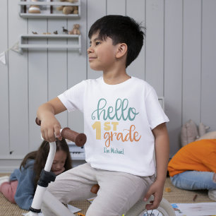 Classic Black School Student Naam Patroon T-shirt