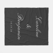 Classic Black Script Elegant Weddenschap Aangepast Fleece Deken (Voorkant (Horizontaal))