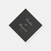 Classic Black Script Elegant Weddenschap Aangepast Servet (Hoek)