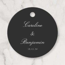 Classic Black Script Elegant Wedding Custom Bedankjes Labels