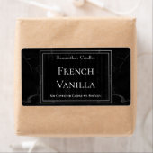 Classic Black Silver Marble Candle Label Sjabloon (Insitu)