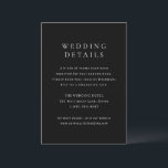 Classic Black Simple Wedding Informatiekaartje<br><div class="desc">Classic wedding enclosure card featuring a dark background and simple text only layout. A timeless,  traditional design ideal for formal and elegant celebrations.</div>