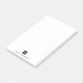 Classic Black Square Monogram Minimalist Basic Post-it® Notes (Schuin)