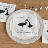 Classic Black Stork Baby shower Witte servetten
