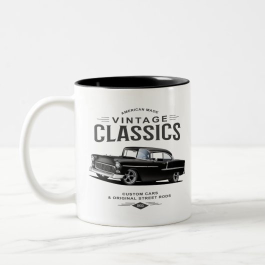 Classic Black Street Rod Tweekleurige Koffiemok (Links)