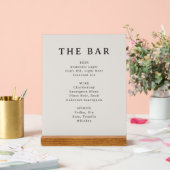 Classic Black Text Menu Design Acryl Bord (Huwelijk)