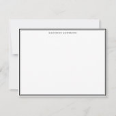 Classic Black Thick and Thin Border Name Notitiekaartje (Voorkant)
