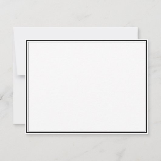 Classic Black Thick and Thin Border Name Notitiekaartje (Achterkant)
