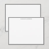 Classic Black Thick and Thin Border Name Notitiekaartje (Voorkant / Achterkant)