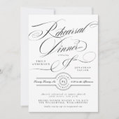Classic Black Tuxedo Wedding Rehearsal Dinner Kaart (Voorkant)