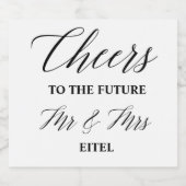 Classic Black Verlovingen Weddenschap Aangepaste n Sparkling Wijnetiket (Enkel label)