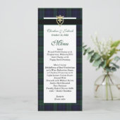 Classic Black Watch Tartan Wedding Menu Kaart (Staand voorkant)