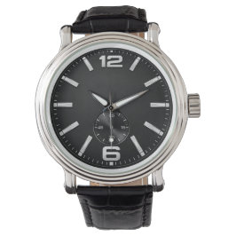 Classic black watch with a silver frame horloge