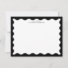 Classic Black Wavy Frame Note Card Kaart
