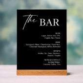 Classic Black Wedding Bar Menu Acryl Bord (Neutraal)