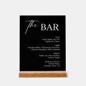 Classic Black Wedding Bar Menu Acryl Bord (Voorkant)