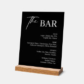 Classic Black Wedding Bar Menu Acryl Bord (Hoek)