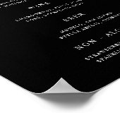 Classic Black Wedding Bar Menu Poster (Hoek)