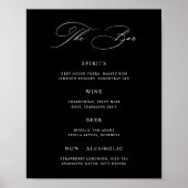 Classic Black Wedding Bar Menu Poster (Voorkant)